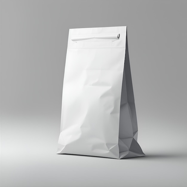 A white paper bag mockup