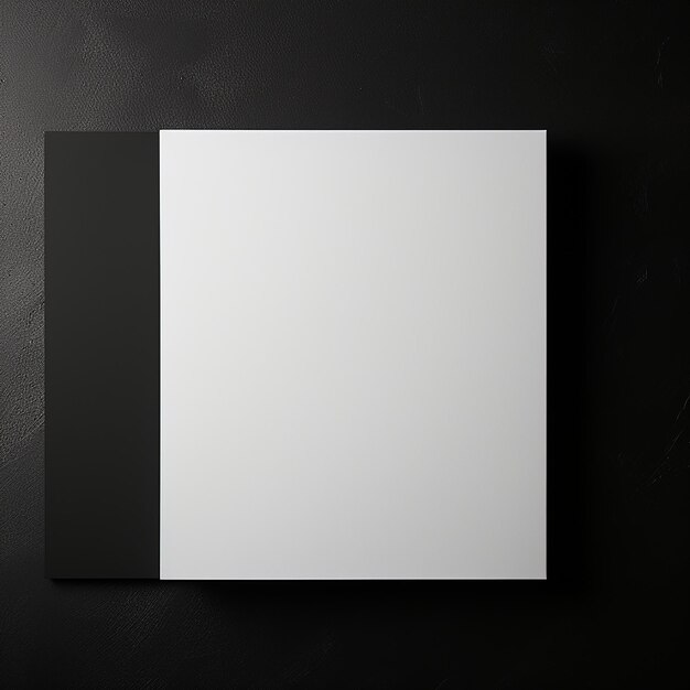 Photo a white paper on black desk