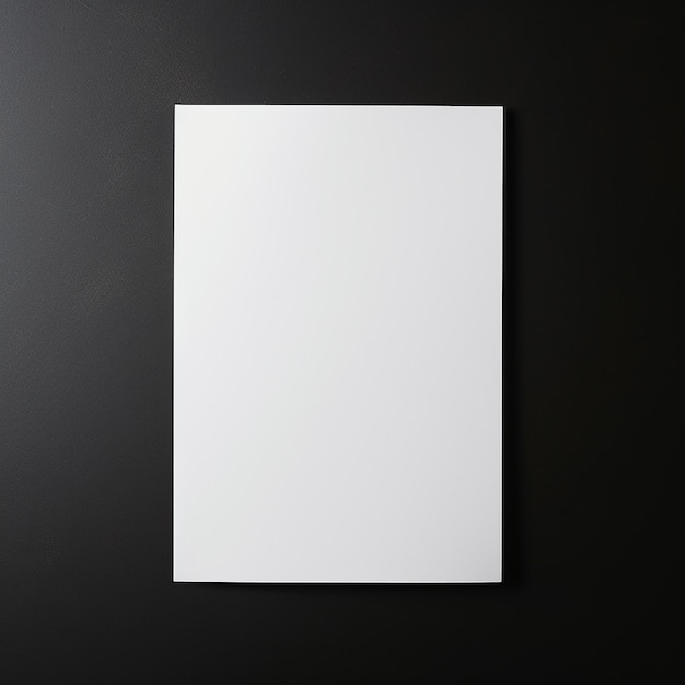 Photo a white paper on black desk