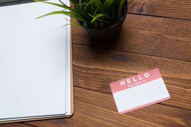 White paper clipboard on wood 