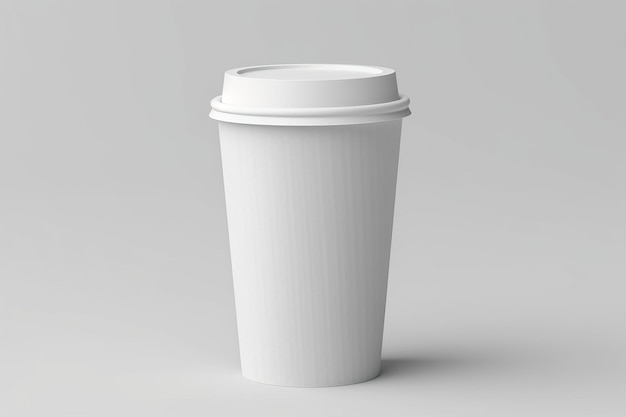 White paper Coffee Cup mockup 3d render isolated in white background