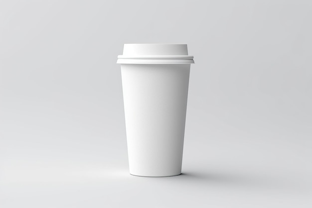 White paper Coffee Cup mockup 3d render isolated in white background
