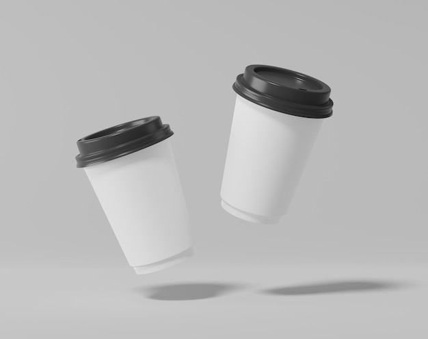 White paper coffee cup mockup Realistic round package