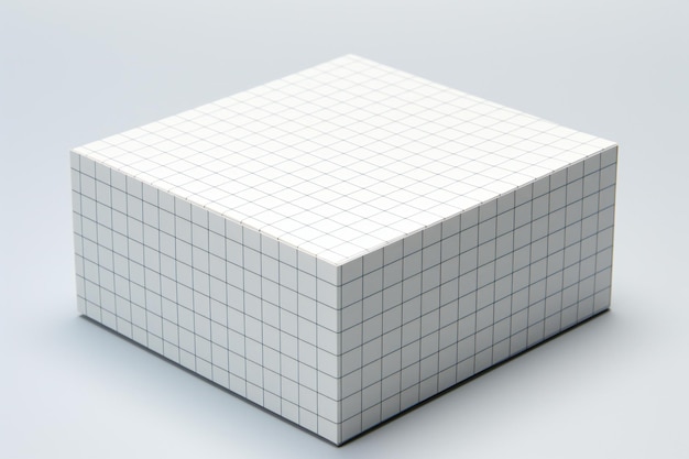Foto cubo di carta bianco isolato su sfondo bianco