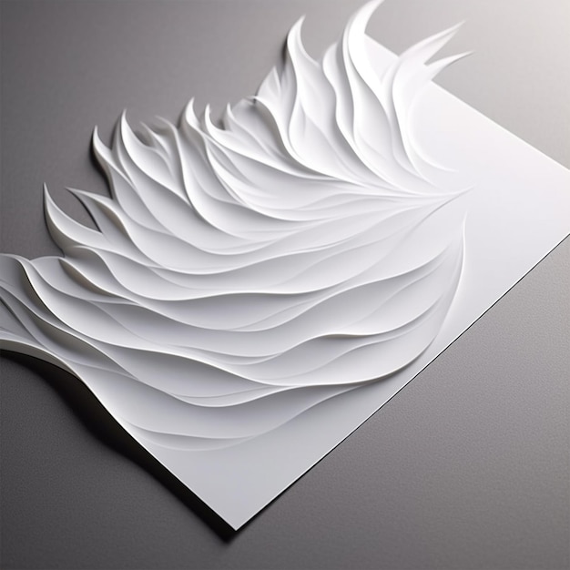 Белый дизайн бумаги белый дизайн крыльев ангелов белый дизайн цветов