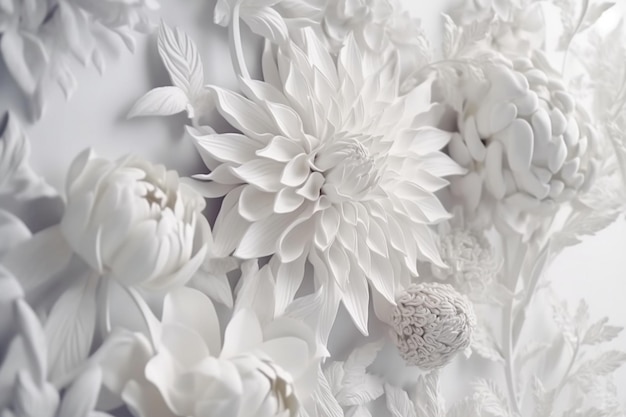 A white paper flower is displayed in a photo.