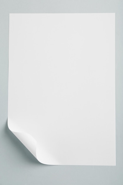 White paper on grey background