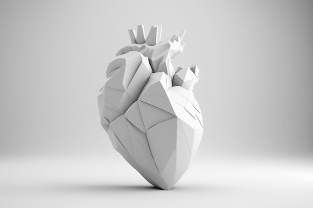 A white paper heart with a crown on it.