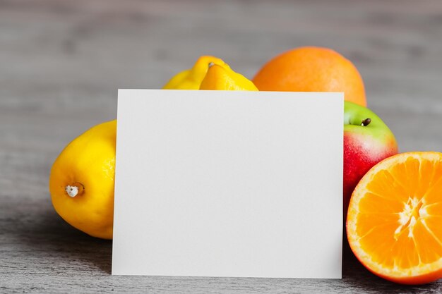 White Paper Mockup Enhanced by Fresh Fruit Creating a Visual Feast of Wholesome Design and Vibrant