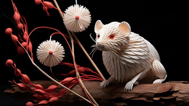 Фото white_paper_mouse_made_using_the_origami_technique