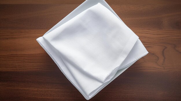 Photo white paper napkin top down view