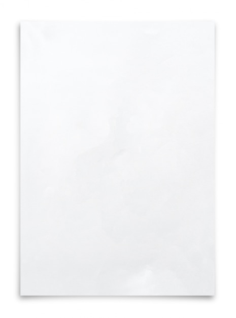 Foglio di carta bianco isolato su sfondo bianco