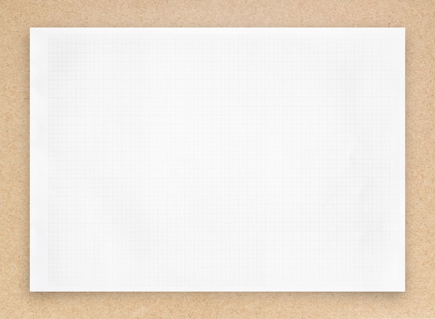 Photo white paper sheet with grid line pattern.