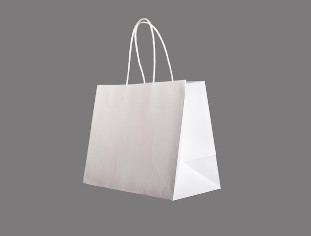 white paper shopping and gift bag mockup paperbag mock up isolated