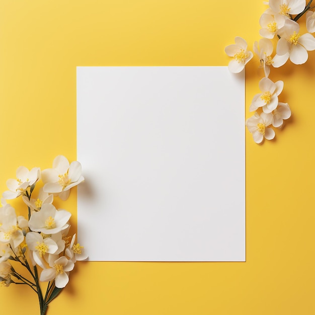 A white paper on soft yellow desk