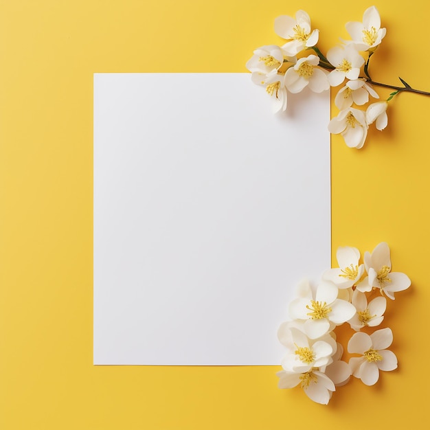 A white paper on soft yellow desk