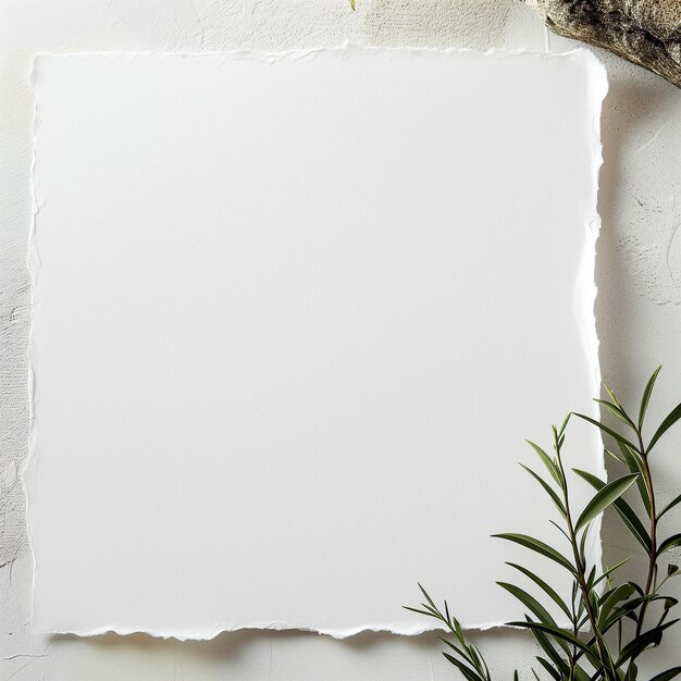 White Paper on a White Wall Next to Potted Plant