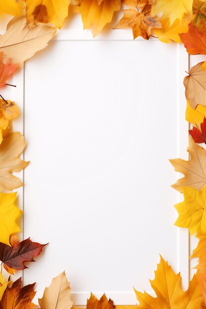 a white paper with autumn leaves on it