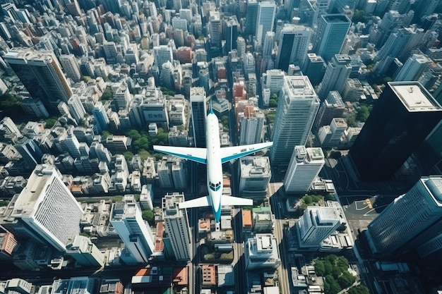 Foto aereo bianco passeggeri che vola nel cielo nuvole fantastiche sullo sfondo viaggio in trasporto aereo