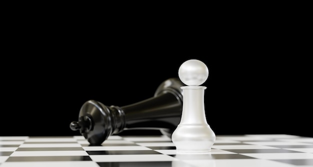 Download Black and White Chess Battle on the Board Wallpaper