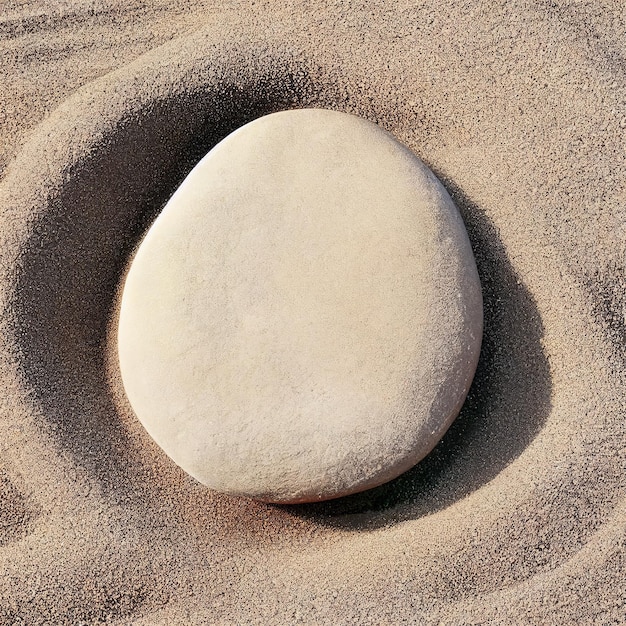 White pebble on sand