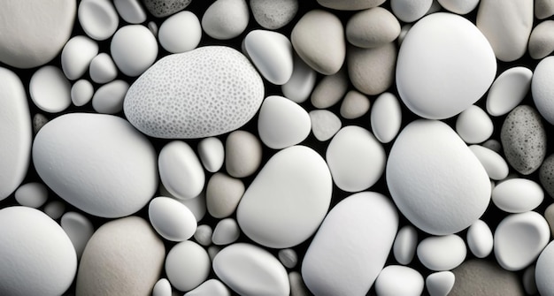 White pebble stones texture Light natural rock backdrop Generative AI