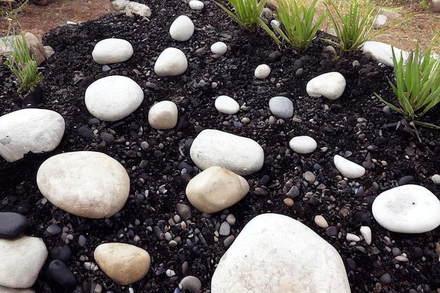 White pebbles stone for background