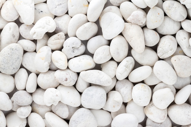 White pebbles stone texture and background