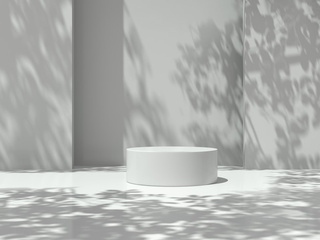 White pedestals for product showing in white room