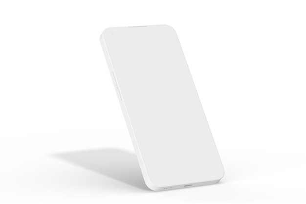 A white phone with a blank white back.