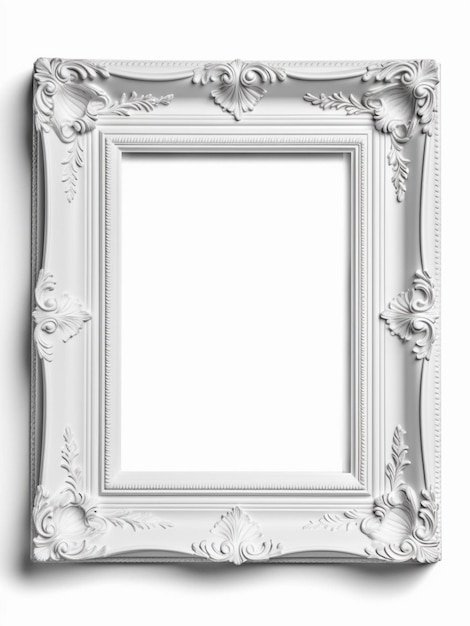 White photo frame on isolated background