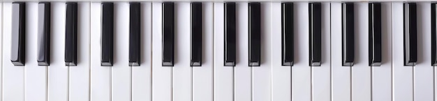 White piano keys background