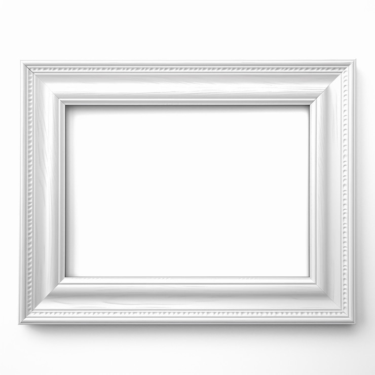 白い背景の壁に白い絵のフレームを生成する ai