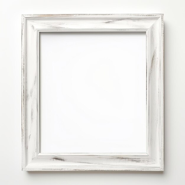 Photo a white picture frame with a white frame on the wall