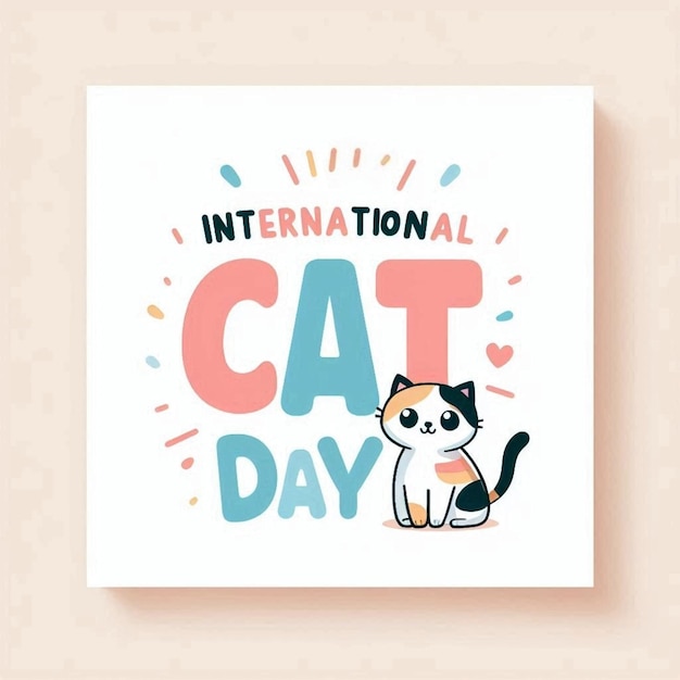 Photo a white picture with a cat that says international travel day