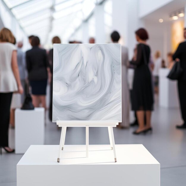 a white piece of art is on display in a museum