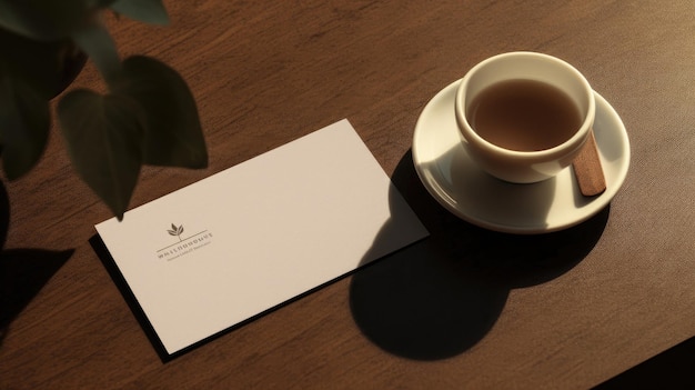 A white piece of paper with a cup of tea on it