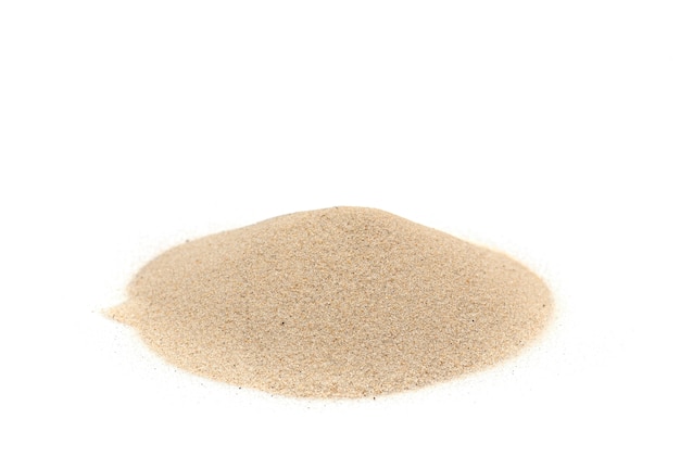 Foto mucchio bianco della sabbia isolato