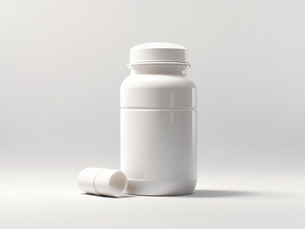 Photo white pill bottle isolated on transparent or white background