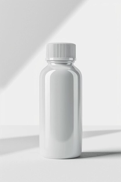 a white pill bottle sitting on a white surface