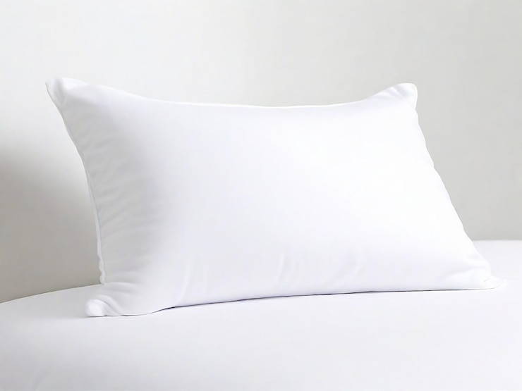 Photo white pillow case on white background