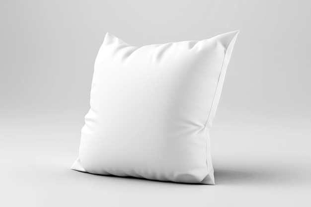 White pillow mockup on white background Generative ai