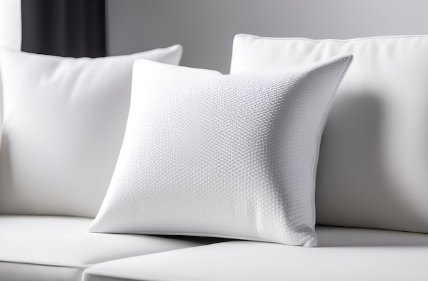 White pillow template mockup on sofa