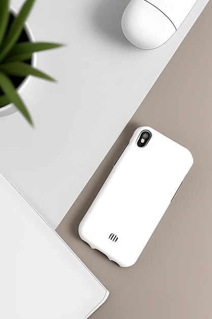 Photo white plain mockup