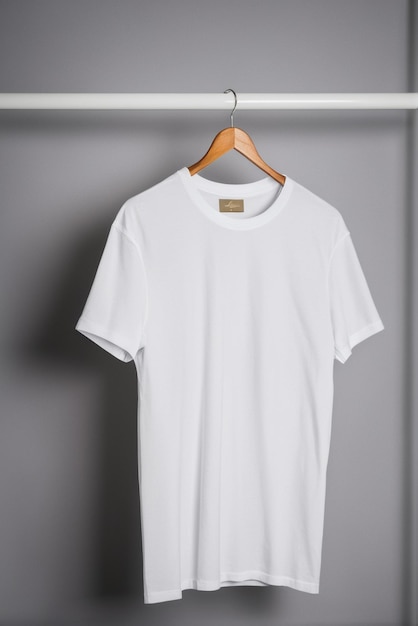 白いシンプルなTシャツ エレガントに保存されたTシャツモックアップコンセプト