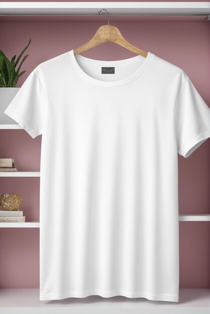 white plain tshirt elegantly stored tshirt mockup concept