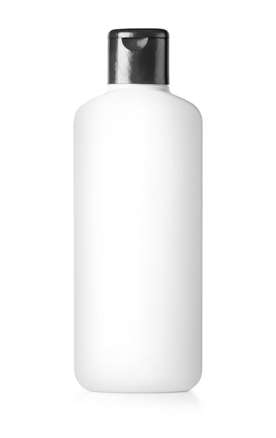 White plastic bottle isolated