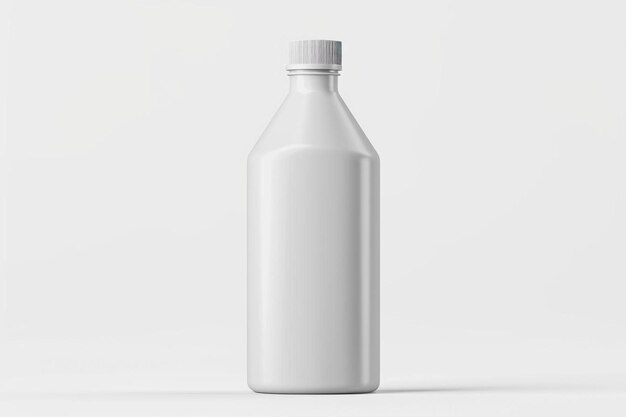 a white plastic bottle on a white background