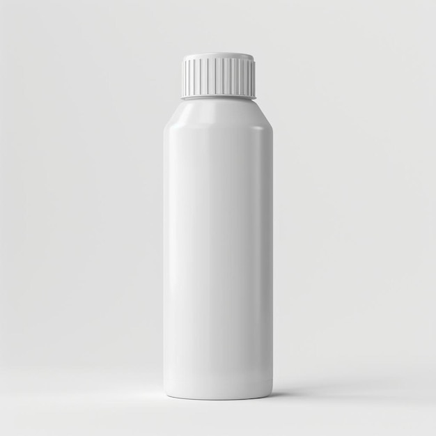 Photo a white plastic bottle with a white cap