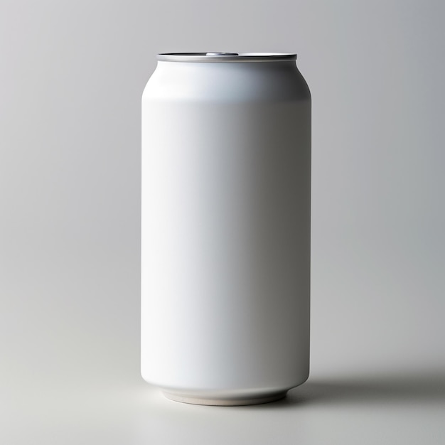 White Plastic Can Mockup for Beverage Brand